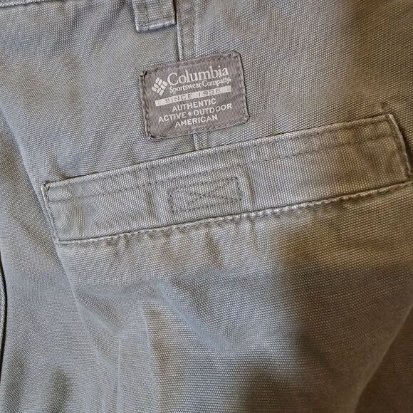 Columbia Canvas Hiking Pants‎ Size 36X32 Khaki Straight Leg - Picture 4 of 5